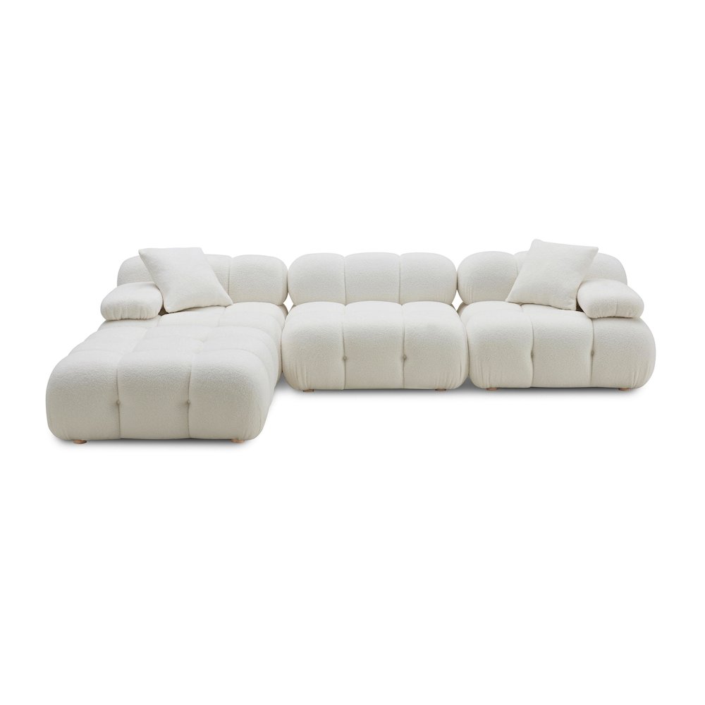 Calliope Cream Vegan Shearling 4-piece Modular Sectional. Picture 6