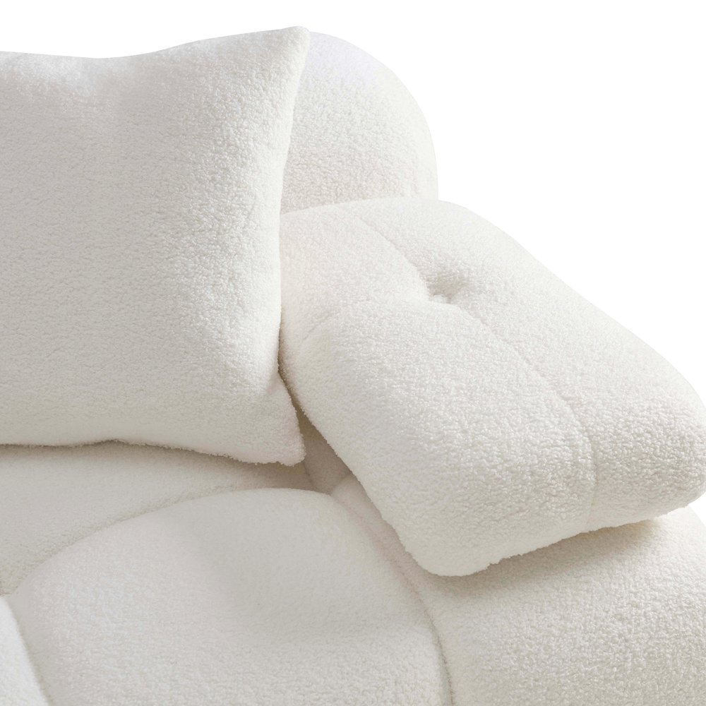 Calliope Cream Vegan Shearling 4-piece Modular Sectional. Picture 7