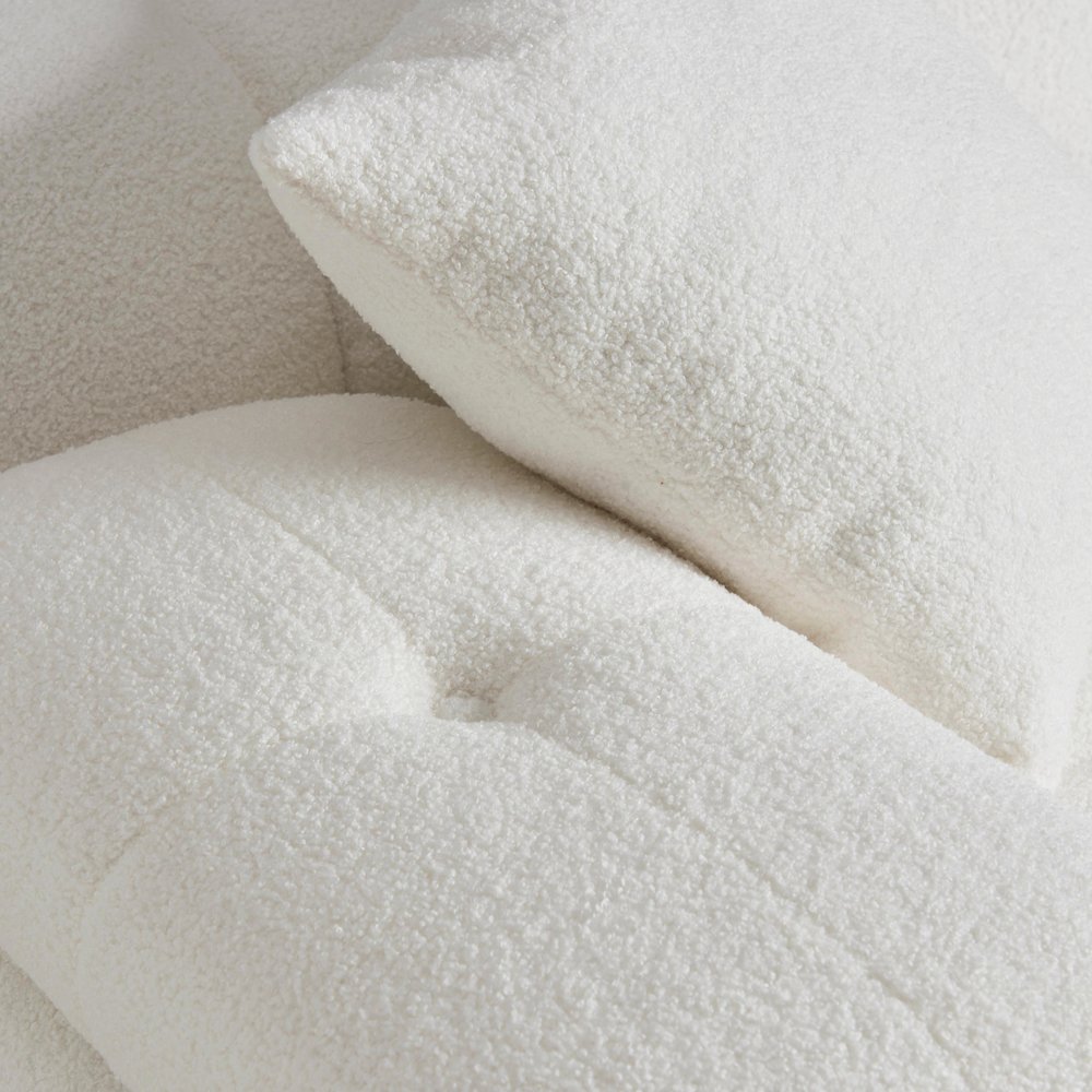 Calliope Cream Vegan Shearling 4-piece Modular Sectional. Picture 9