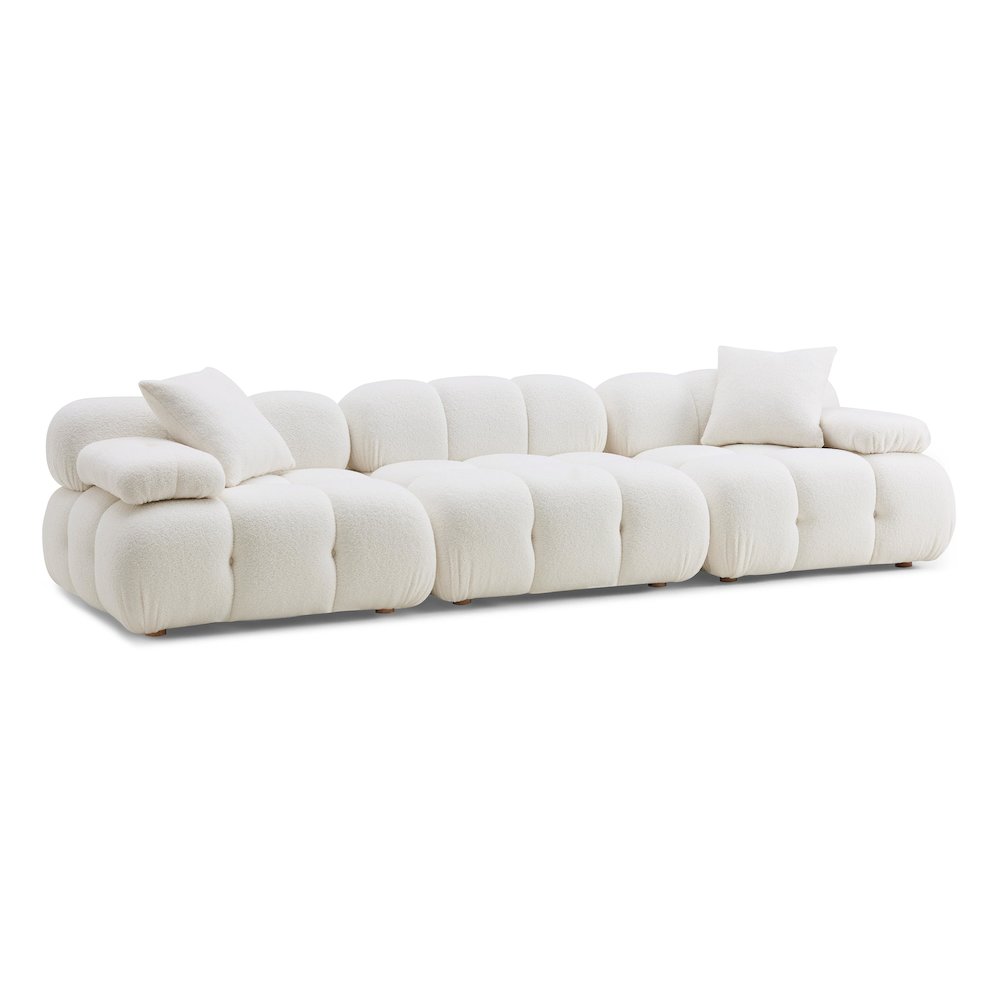 Calliope Cream Vegan Shearling Modular Sofa. Picture 1
