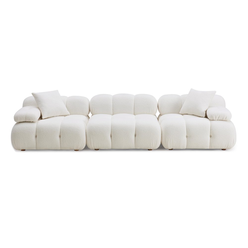 Calliope Cream Vegan Shearling Modular Sofa. Picture 2