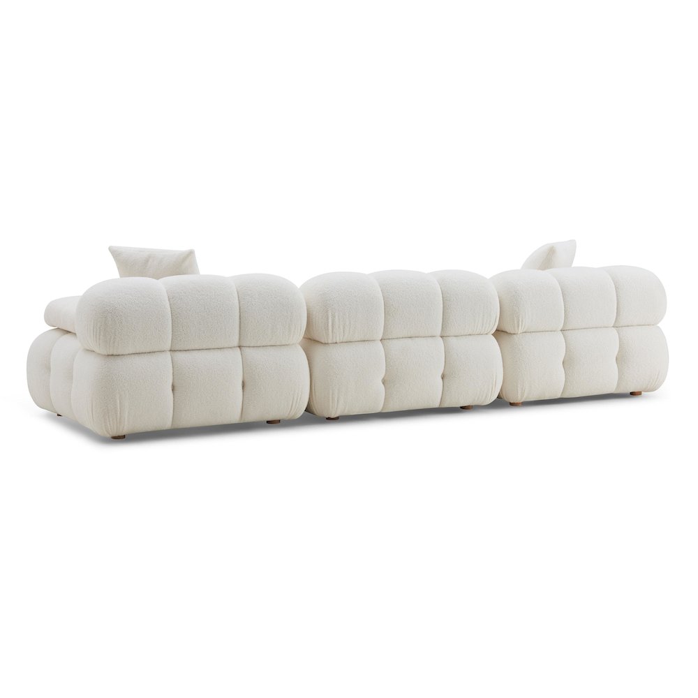 Calliope Cream Vegan Shearling Modular Sofa. Picture 3