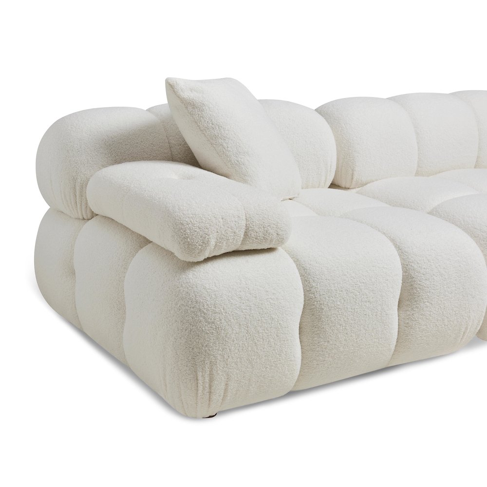 Calliope Cream Vegan Shearling Modular Sofa. Picture 4