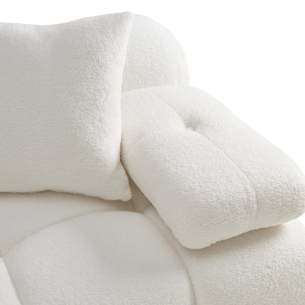 Calliope Cream Vegan Shearling Modular Sofa. Picture 5