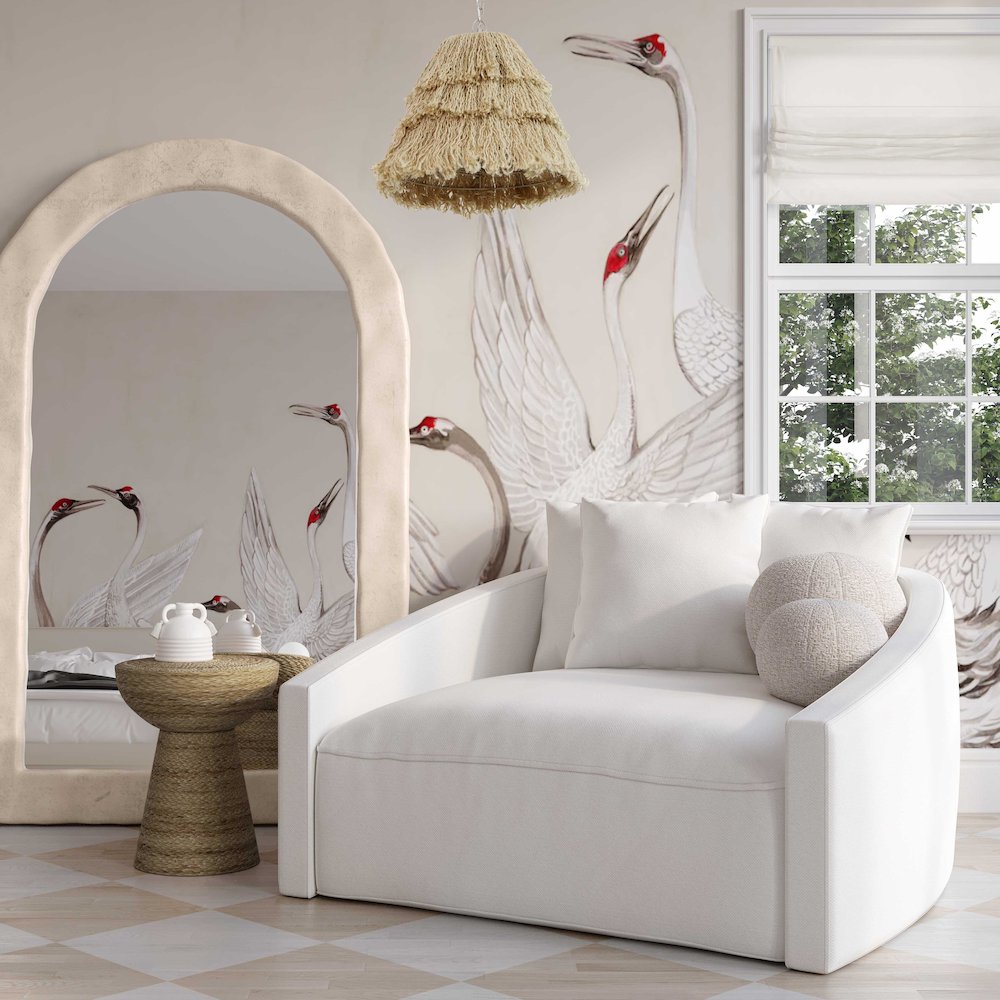 Hanim Cream Linen Daybed. Picture 2