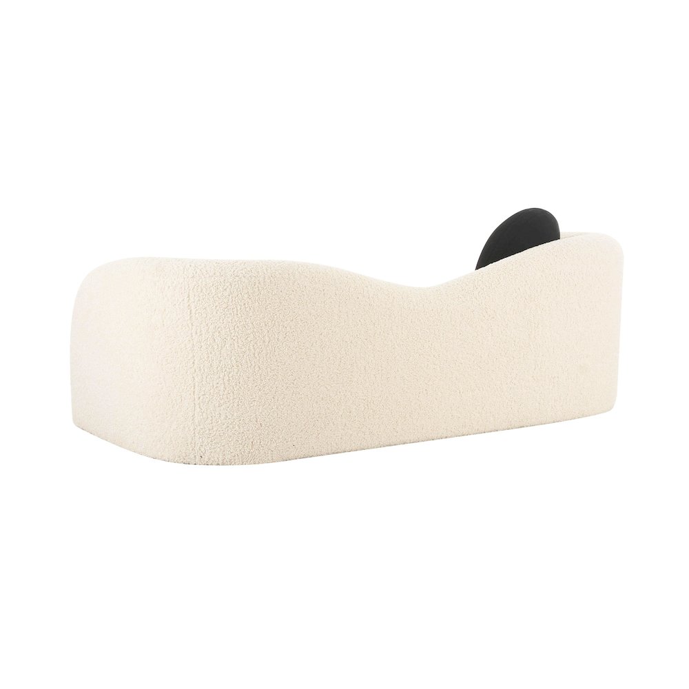 Leonie Beige Faux Shearling 84" Sofa. Picture 4