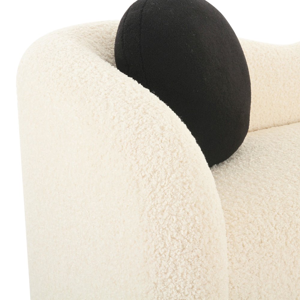 Leonie Beige Faux Shearling 84" Sofa. Picture 5