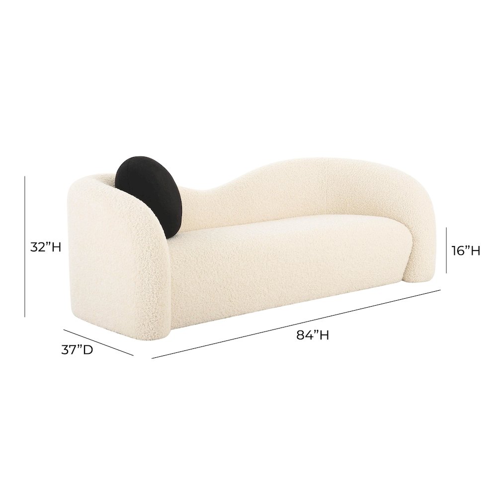 Leonie Beige Faux Shearling 84" Sofa. Picture 6