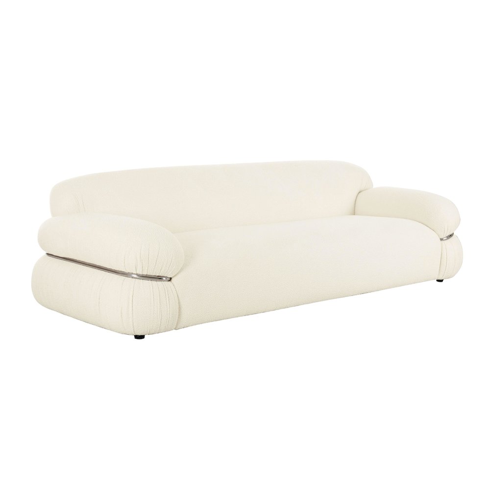 Leyla Cream Boucle Sofa. Picture 1