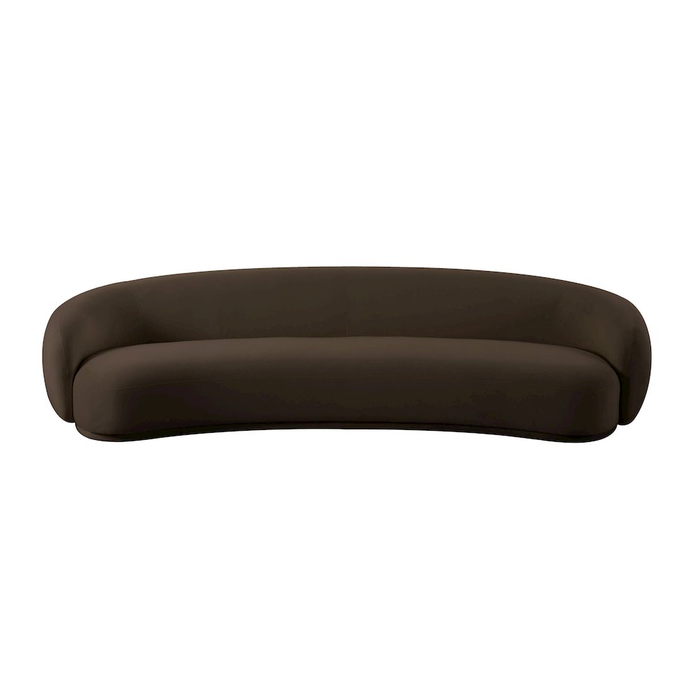 Kendall Chocolate Brown Velvet 120 Inch Sofa. Picture 3