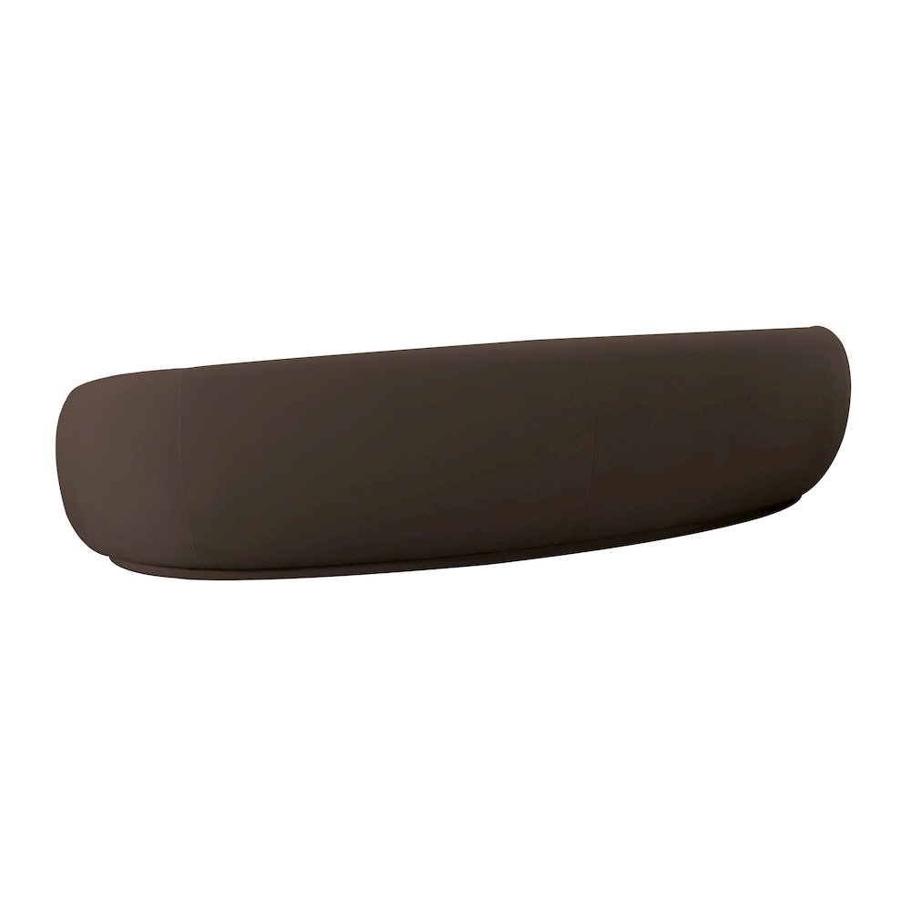 Kendall Chocolate Brown Velvet 120 Inch Sofa. Picture 4