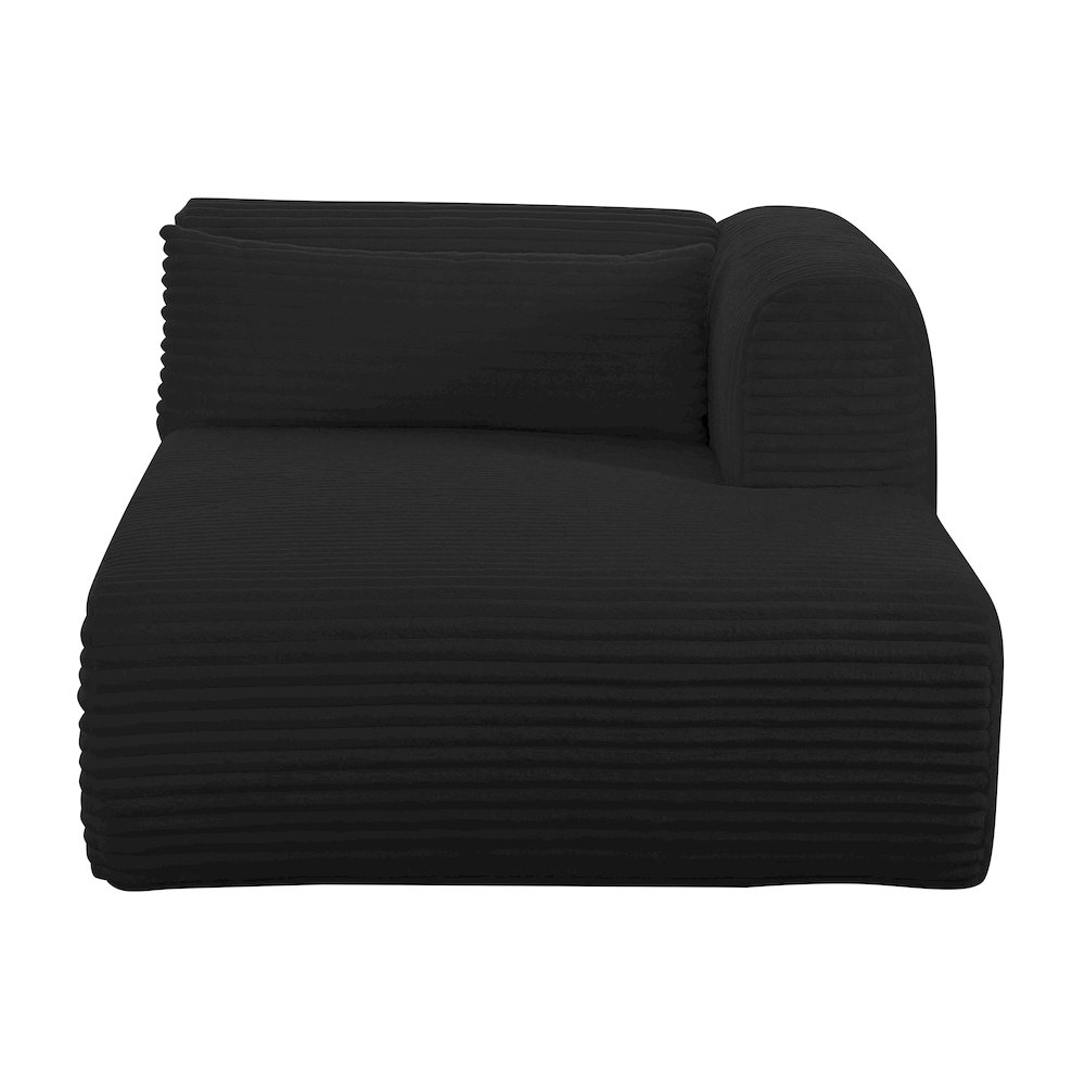 Tarra Fluffy Oversized Black Corduroy Modular RAF Chaise. Picture 3