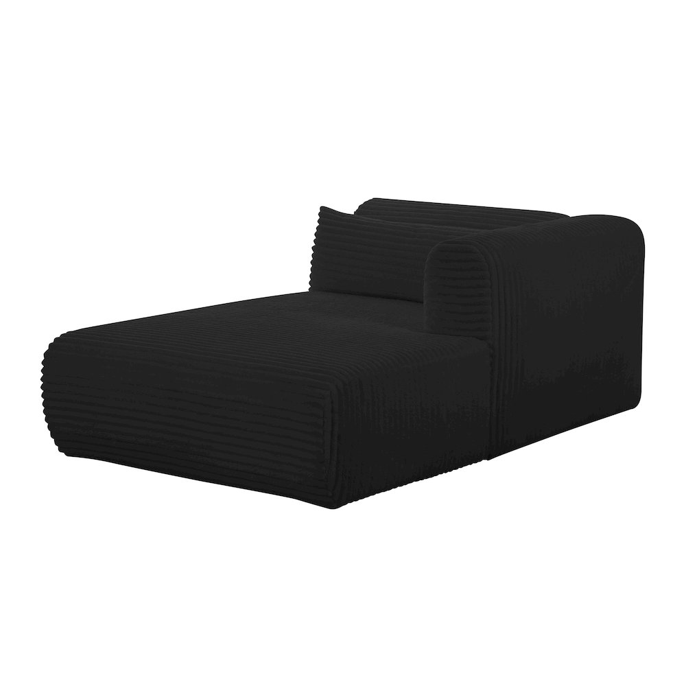 Tarra Fluffy Oversized Black Corduroy Modular RAF Chaise. Picture 4