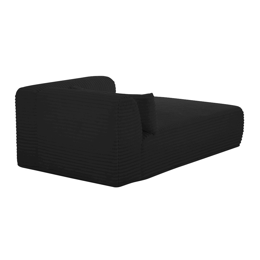 Tarra Fluffy Oversized Black Corduroy Modular RAF Chaise. Picture 5