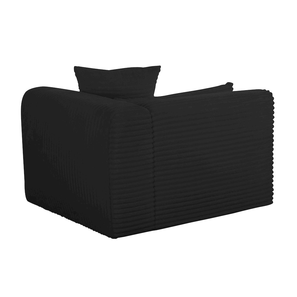 Tarra Fluffy Oversized Black Corduroy Modular RAF Corner Chair. Picture 5
