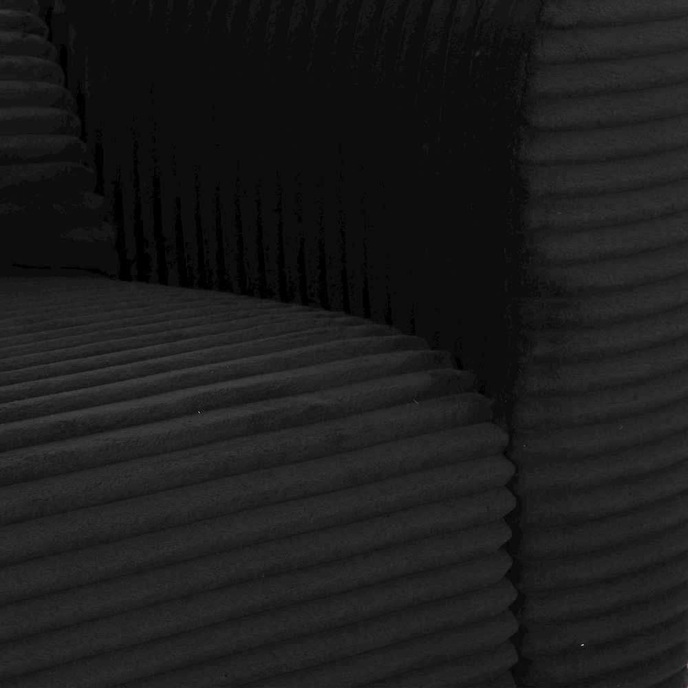 Tarra Fluffy Oversized Black Corduroy Modular RAF Corner Chair. Picture 6