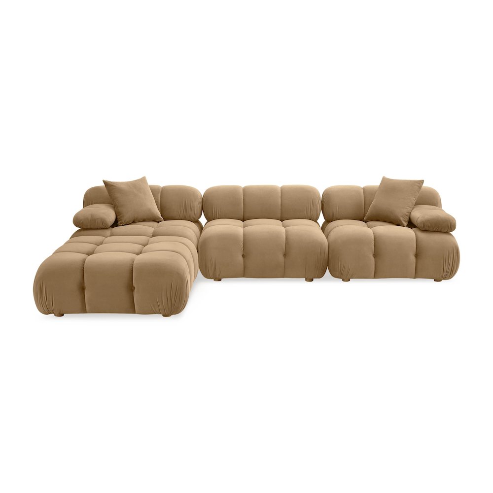 Calliope Cafe Au Lait Performance Velvet 4-piece Modular Sectional. Picture 3