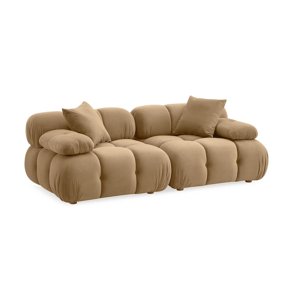 Calliope Cafe Au Lait Performance Velvet Modular Loveseat. Picture 1