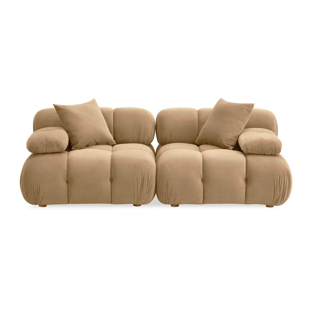 Calliope Cafe Au Lait Performance Velvet Modular Loveseat. Picture 3