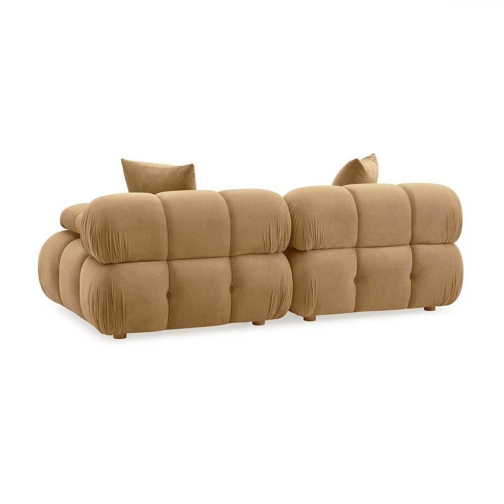Calliope Cafe Au Lait Performance Velvet Modular Loveseat. Picture 4