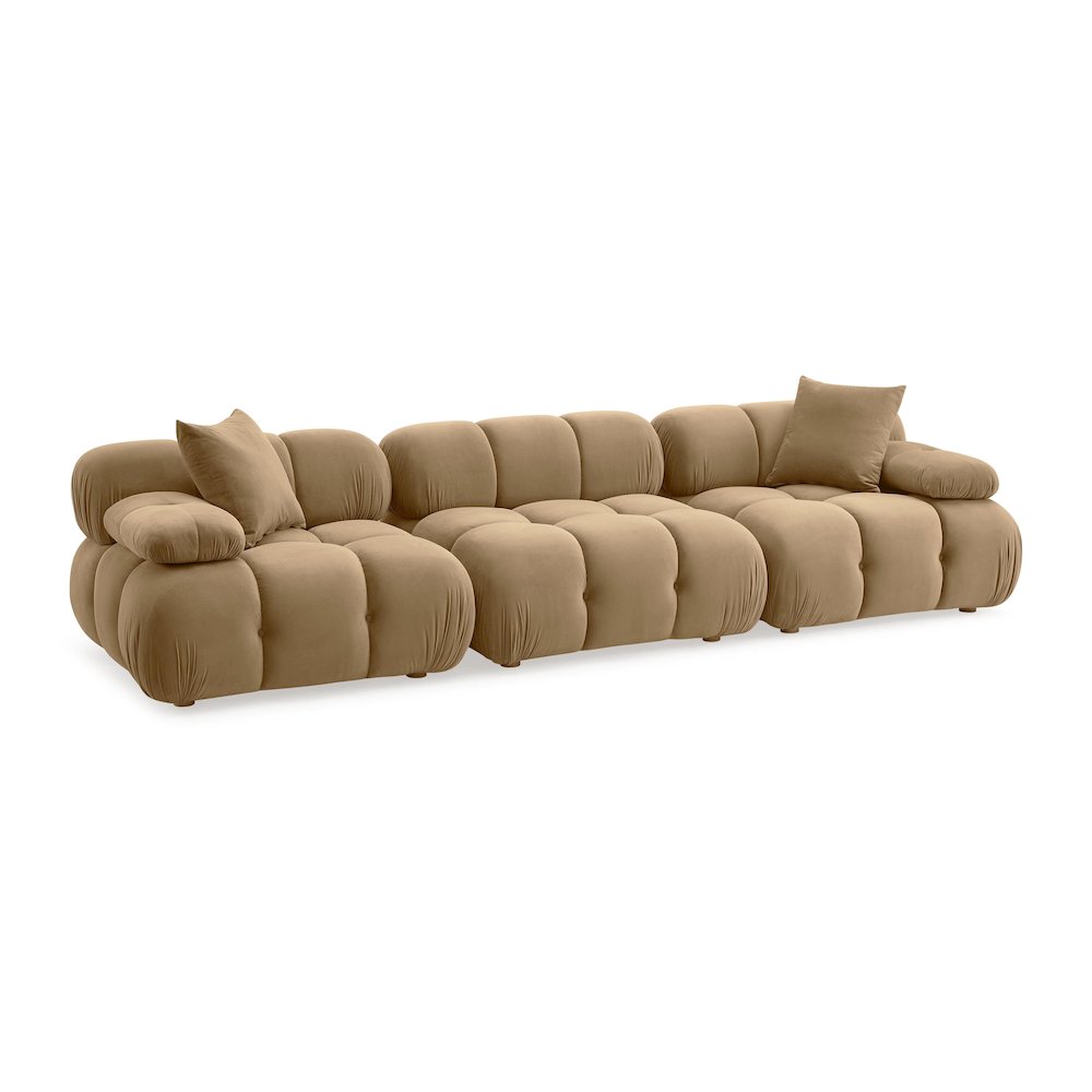 Calliope Cafe Au Lait Performance Velvet Modular Sofa. Picture 1
