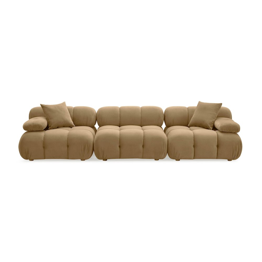 Calliope Cafe Au Lait Performance Velvet Modular Sofa. Picture 3