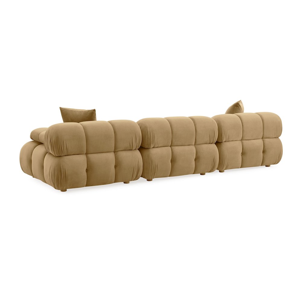 Calliope Cafe Au Lait Performance Velvet Modular Sofa. Picture 4