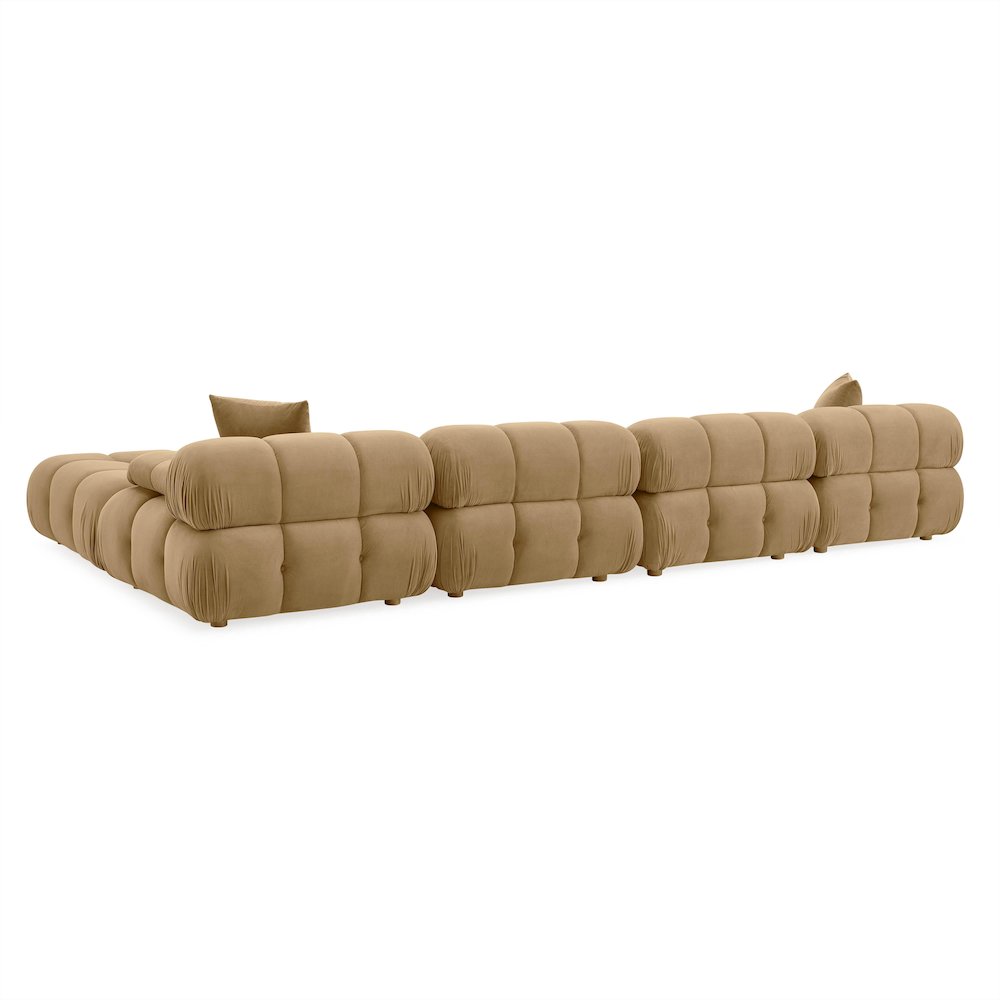 Calliope Cafe Au Lait Performance Velvet 6-piece Modular U-Sectional. Picture 4