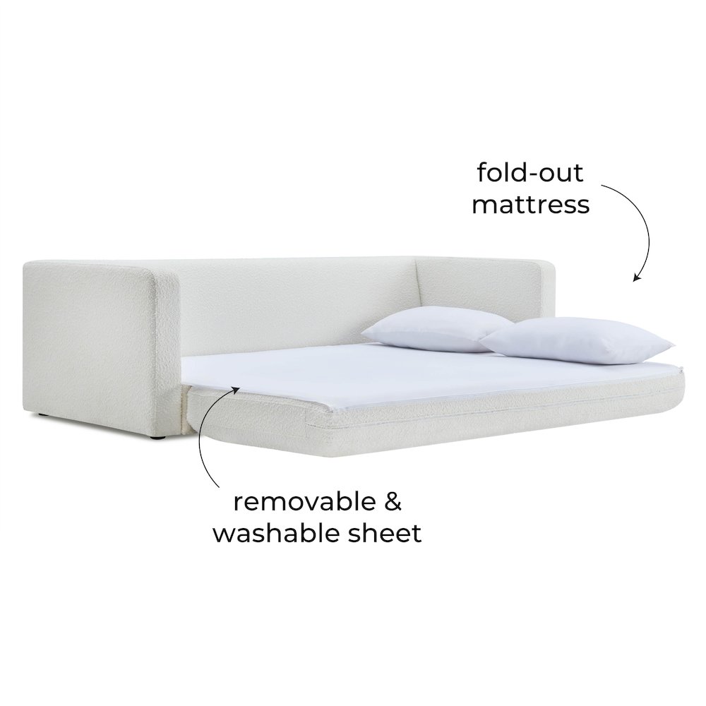 Ryan Cream Boucle Sofa Bed. Picture 7