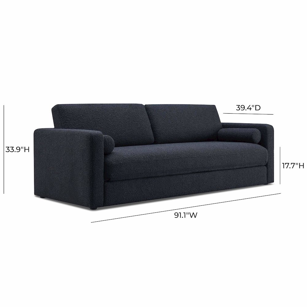 Ryan Black Boucle Sofa Bed. Picture 9
