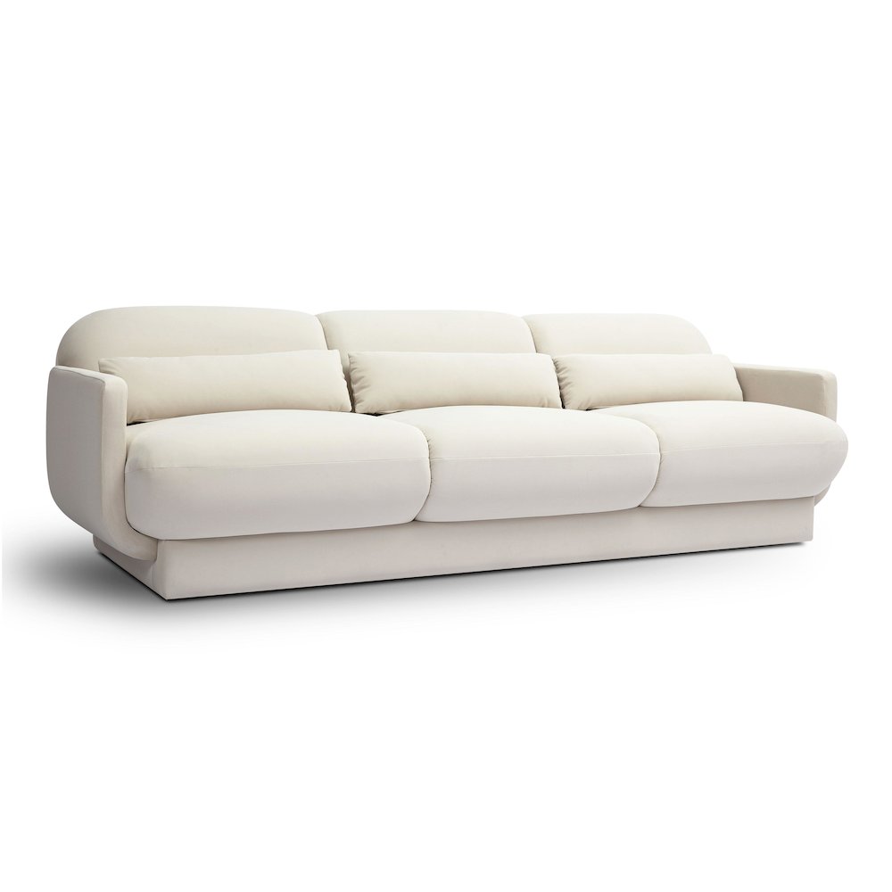 Azalea Cream Velvet Sofa. Picture 1