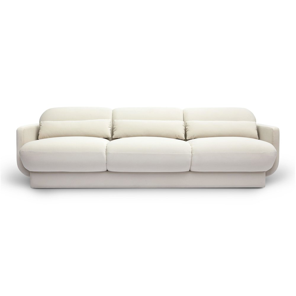 Azalea Cream Velvet Sofa. Picture 3