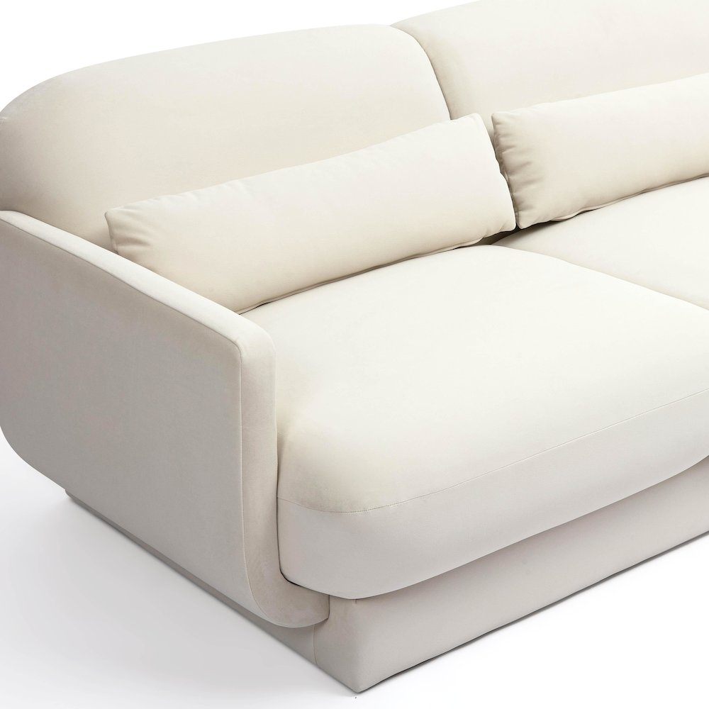 Azalea Cream Velvet Sofa. Picture 5