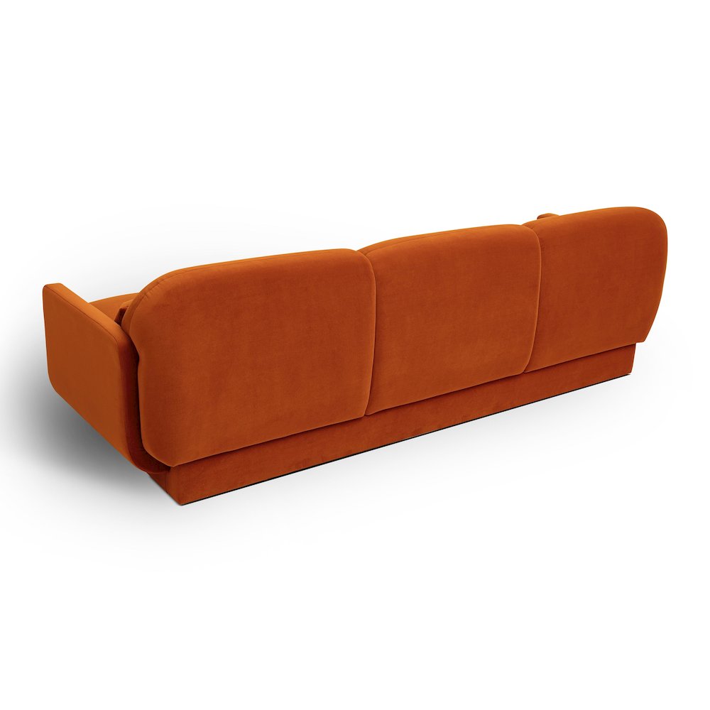 Azalea Rust Orange Velvet Sofa. Picture 4