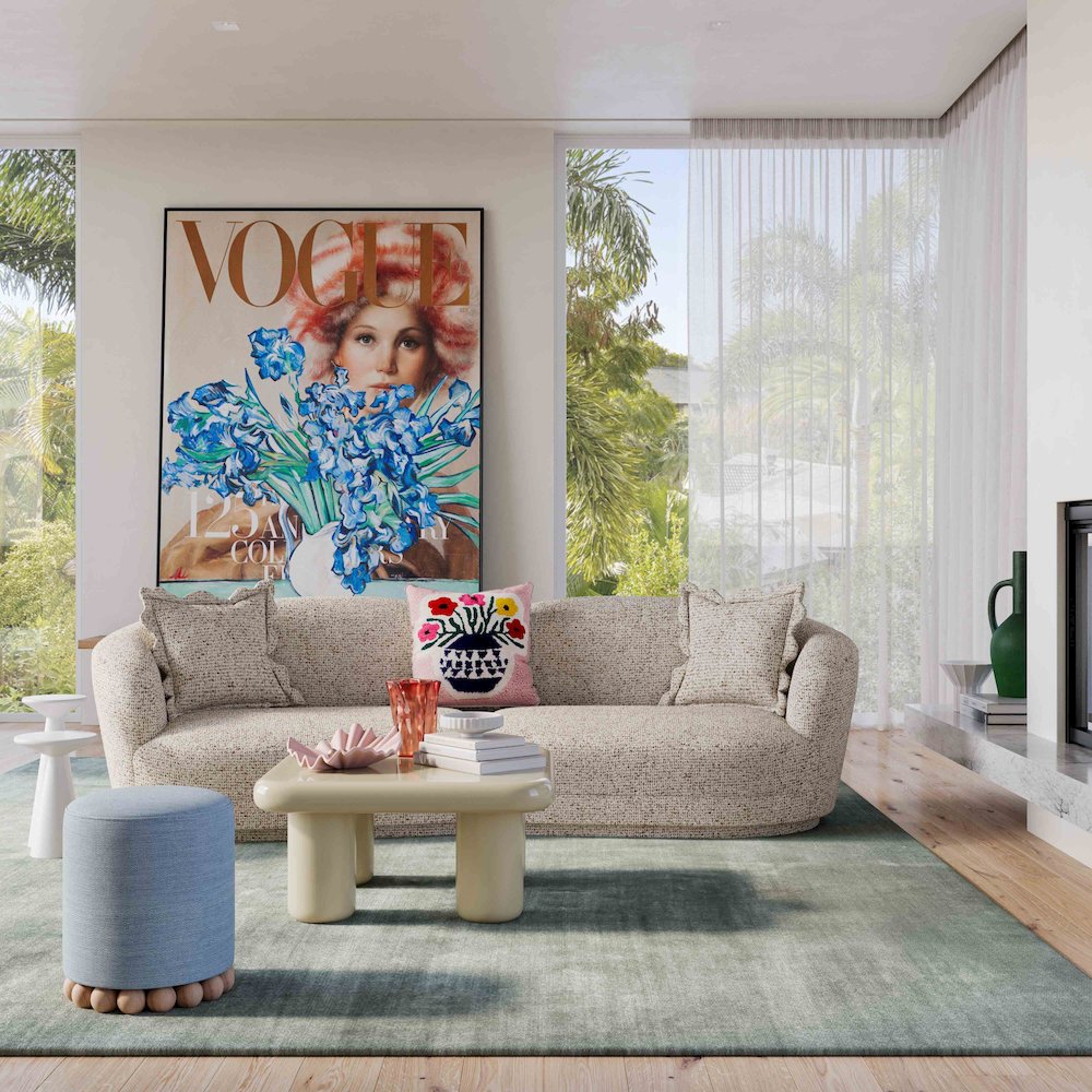 Marion Two-Tone Textured Boucle Sectional. Picture 2