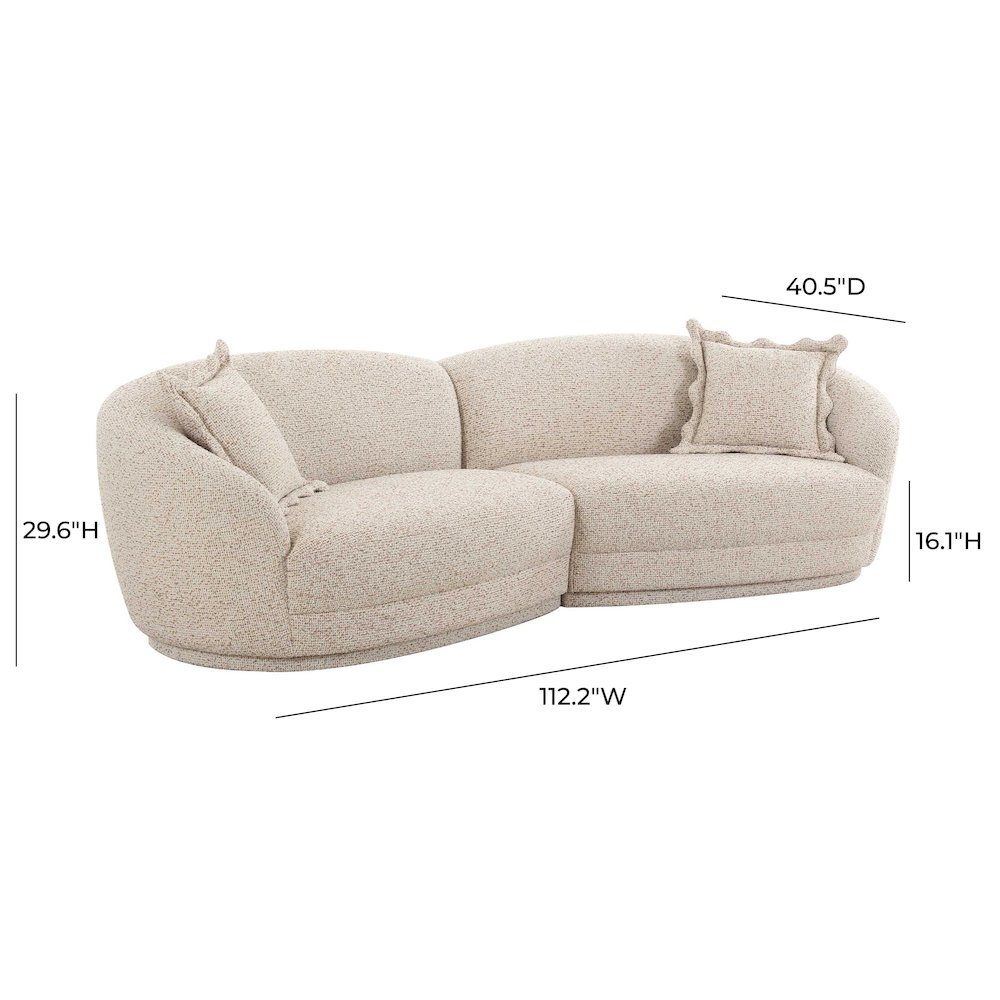 Marion Two-Tone Textured Boucle Sectional. Picture 6