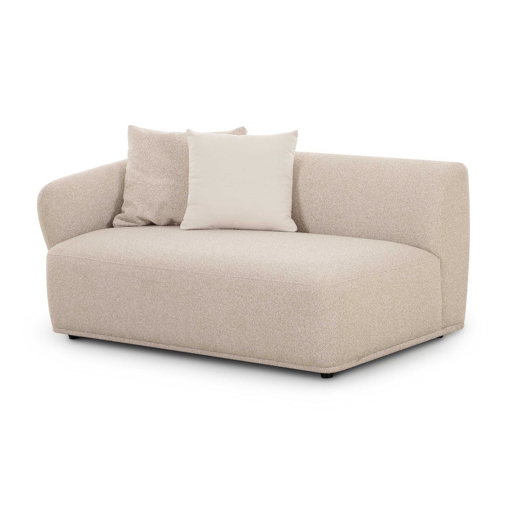 Sylvie Cream Boucle Left Arm 2-Seater Loveseat. Picture 2