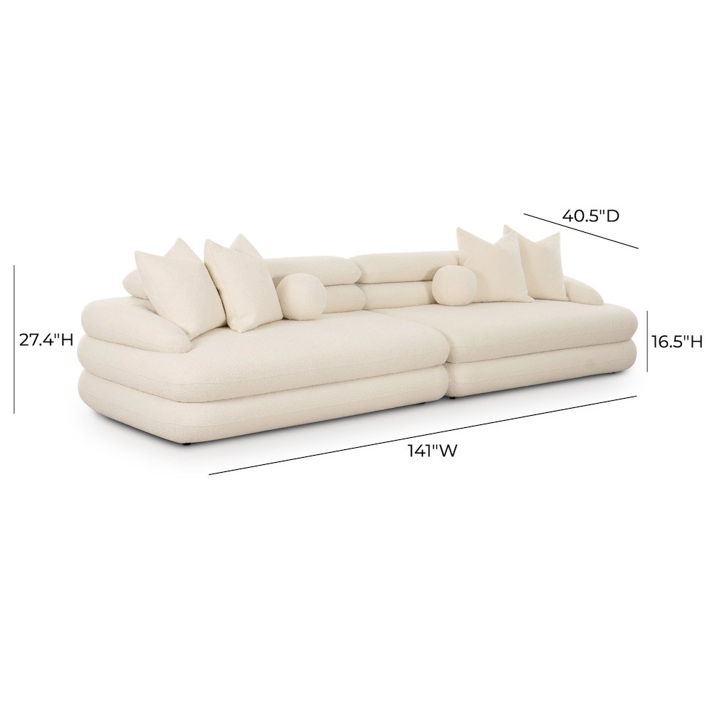 Lulu Cream Boucle Modular Sofa. Picture 6