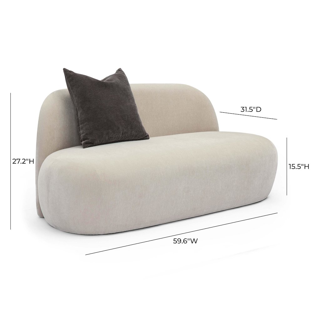 Carraway Taupe Upcycled Chenille Loveseat. Picture 6