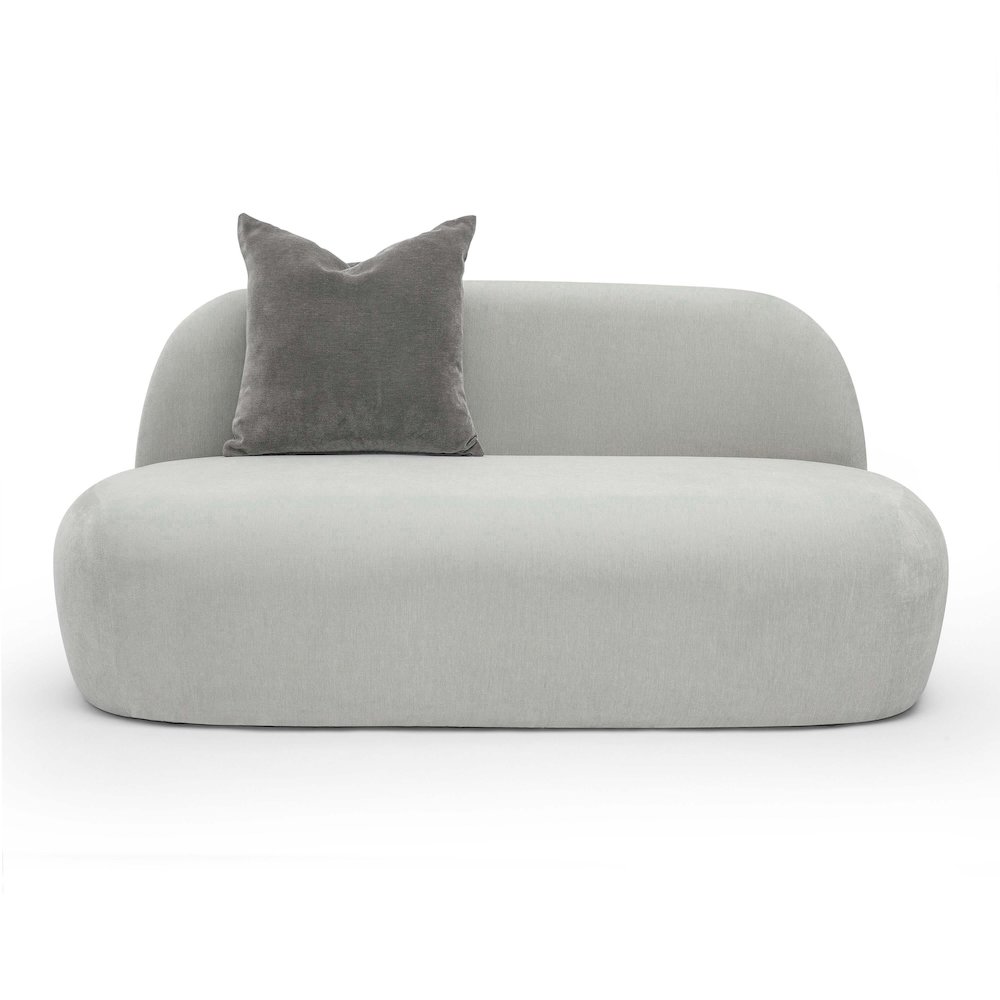 Carraway Grey Upcycled Chenille Loveseat. Picture 1