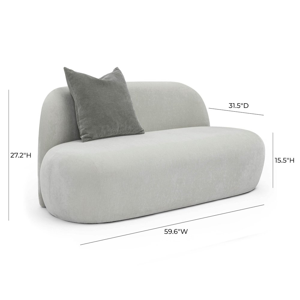Carraway Grey Upcycled Chenille Loveseat. Picture 6