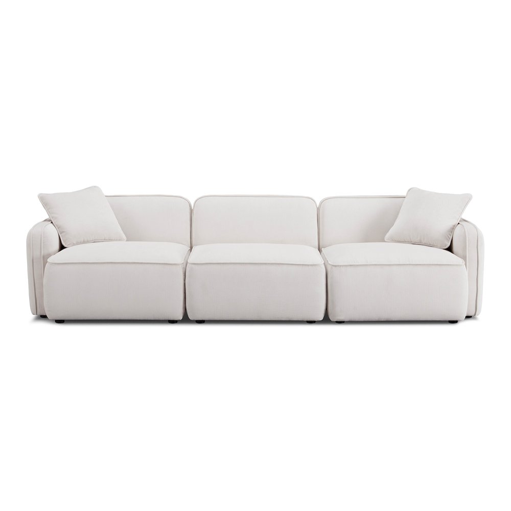 Travie White Sand Performance Corduroy Velvet Modular Sofa. Picture 3