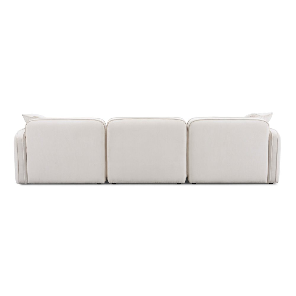 Travie White Sand Performance Corduroy Velvet Modular Sofa. Picture 4