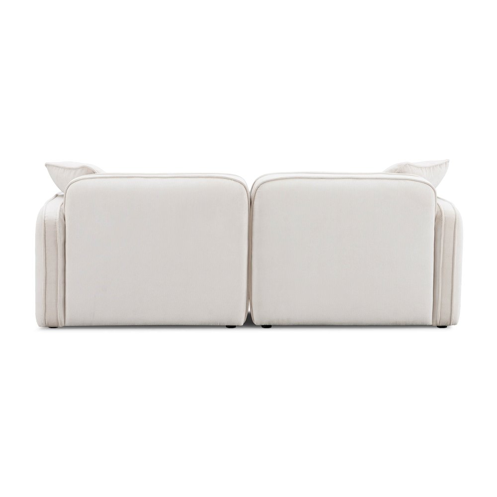Travie White Sand Performance Corduroy Velvet Modular Loveseat. Picture 4