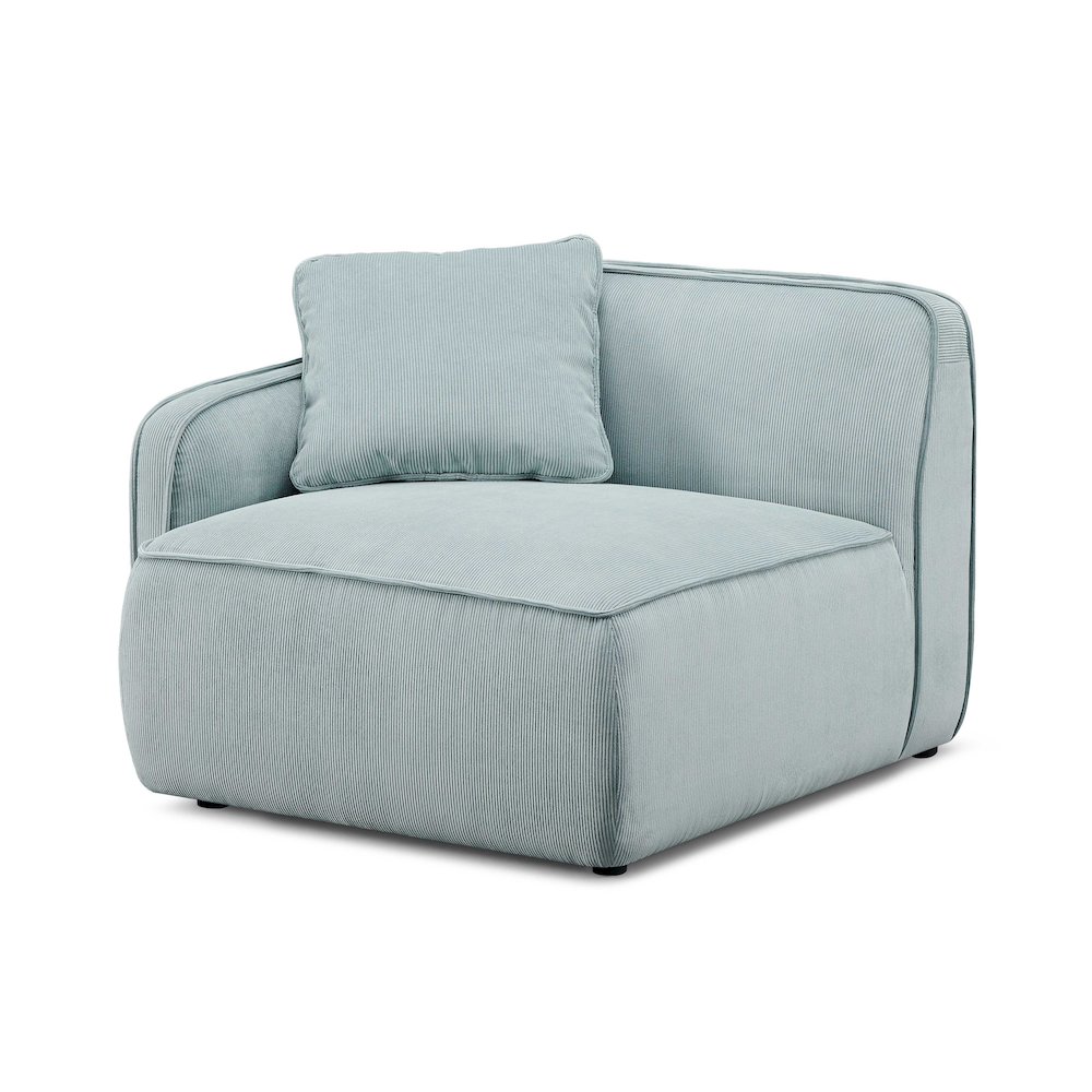 Travie Sea Foam Performance Corduroy Velvet LAF Corner Chair. Picture 1
