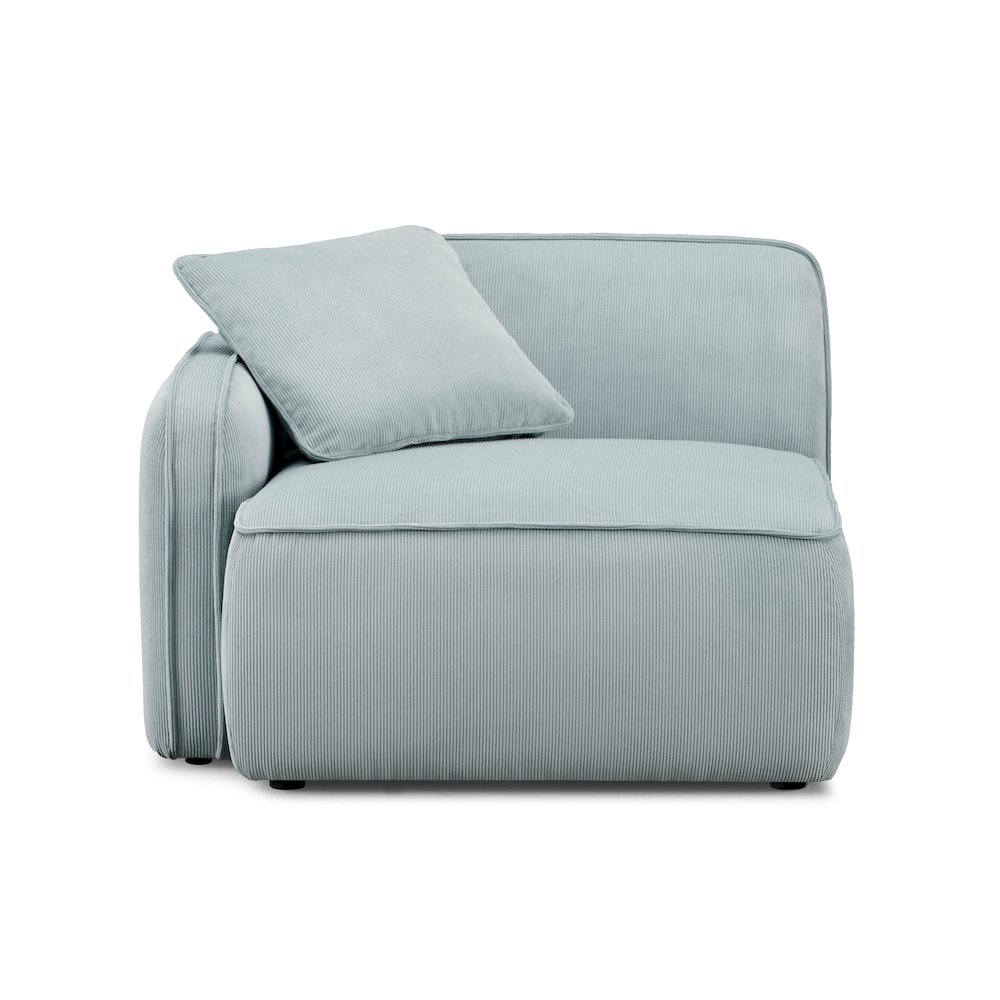 Travie Sea Foam Performance Corduroy Velvet LAF Corner Chair. Picture 2