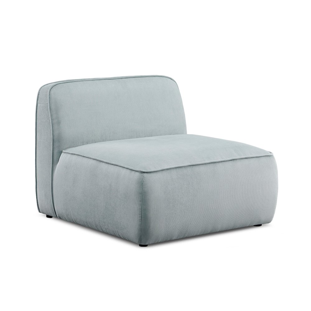 Travie Sea Foam Performance Corduroy Velvet Armless Chair. Picture 1