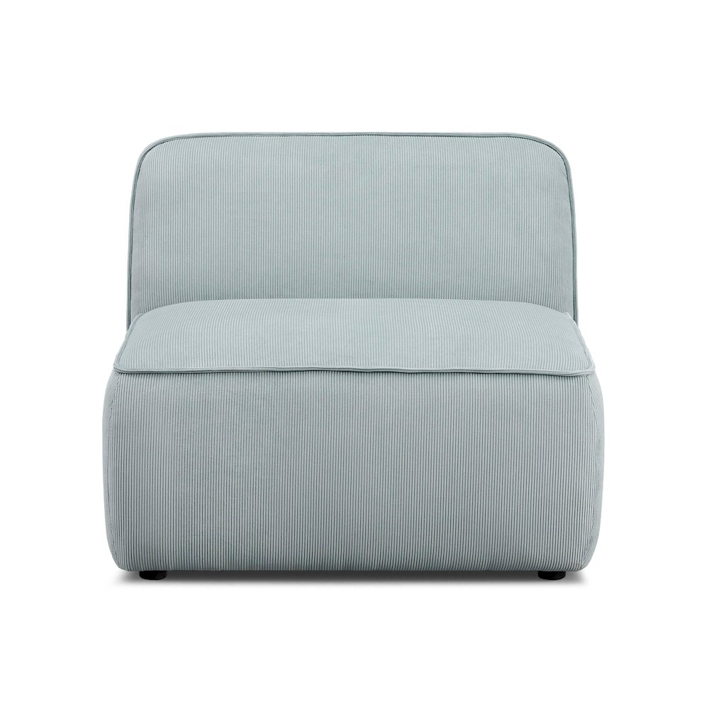 Travie Sea Foam Performance Corduroy Velvet Armless Chair. Picture 2