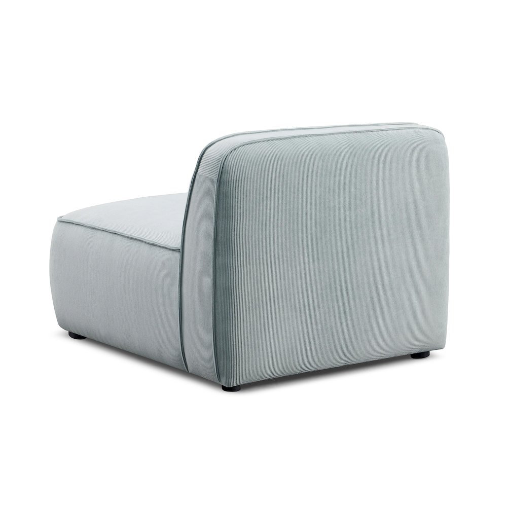 Travie Sea Foam Performance Corduroy Velvet Armless Chair. Picture 3