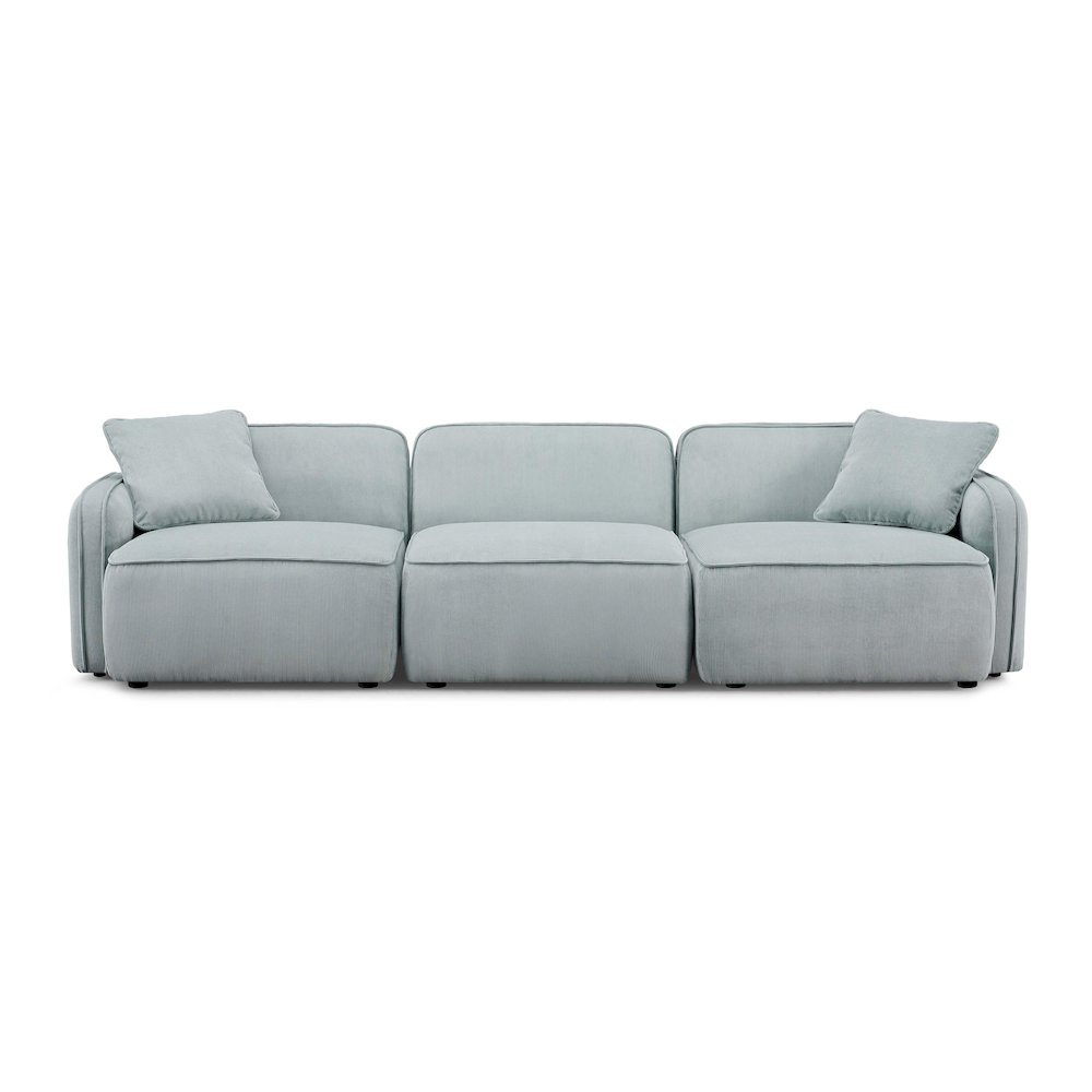 Travie Sea Foam Performance Corduroy Velvet Modular Sofa. Picture 3
